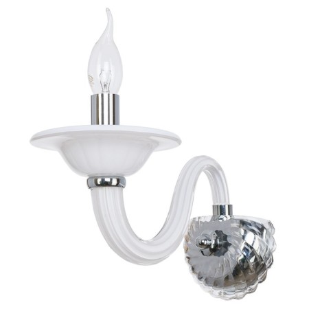 Sconces classic "shell", 1 lamp 40W E14, base white chrome 28x28x28 cm