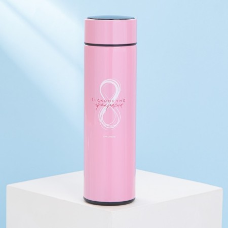 Thermos with the temperature indicator is “infinitely beautiful”, 500 ml, retains heat 8-10 hours