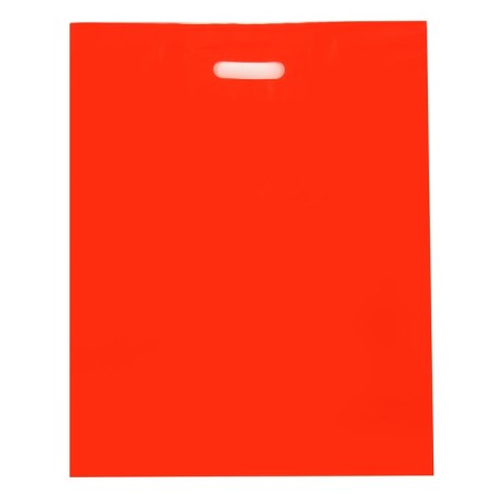 Polyethylene package with a cut handle, red 40-50 cm, 60 μm