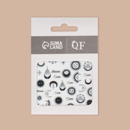 Nail stickers "Moon", voluminous, black color-3