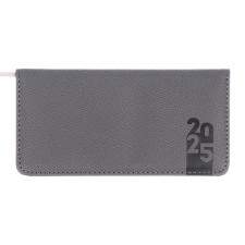 The weekly dated 2025, Escalada, 170 x 88mm, solid cover of artificial leather with foam rubber, 64 sheets, pancake embossing, block 70, gray