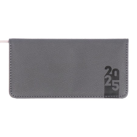 The weekly dated 2025, Escalada, 170 x 88mm, solid cover of artificial leather with foam rubber, 64 sheets, pancake embossing, block 70, gray