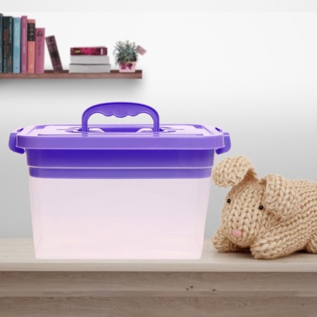 Container for storage with a lid and liner 6.5 liters, lilac color-2