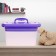 Container for storage with a lid and liner 6.5 liters, lilac color