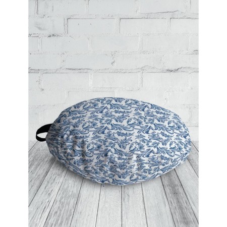 Siddle Pill "Blue Pattern on a White Back", decorative, D = 52 cm-1