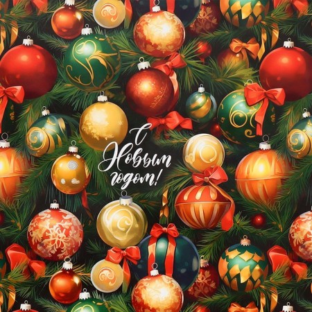 Glossy packaging paper "Wonderful New Year", 50 x 70 cm, New Year-2