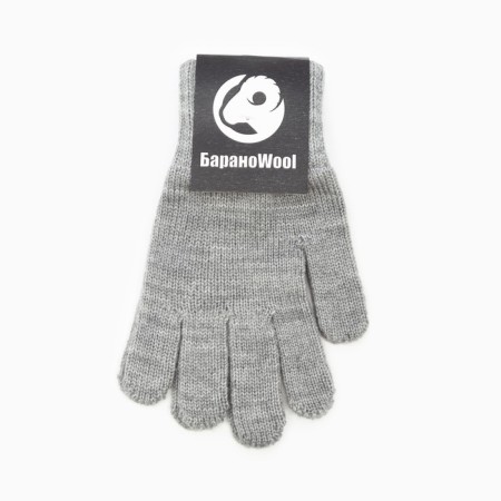 Single children's gloves, light gray color, size 16 (9-12 years old)-3