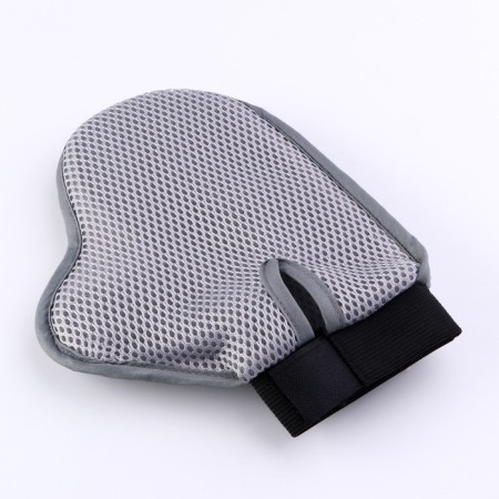 Mitten - comb with metal teeth, gray-2