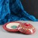 The pancake of Rishtan ceramics "Flowers", 24 cm, red