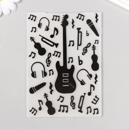 Embusing stencil plastic "Electrogitar" 15x10 cm
