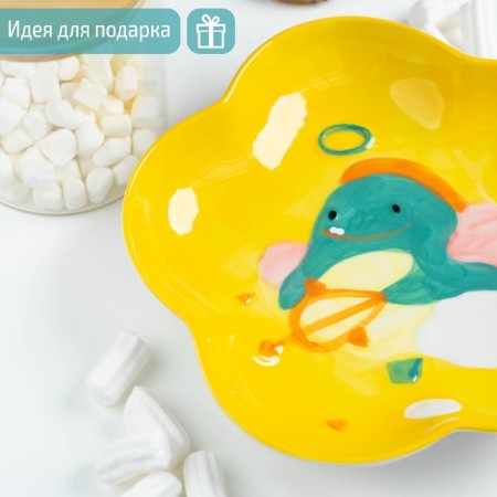 Ceramic Cupid "Cupid Dino", d = 22 cm, yellow color-1
