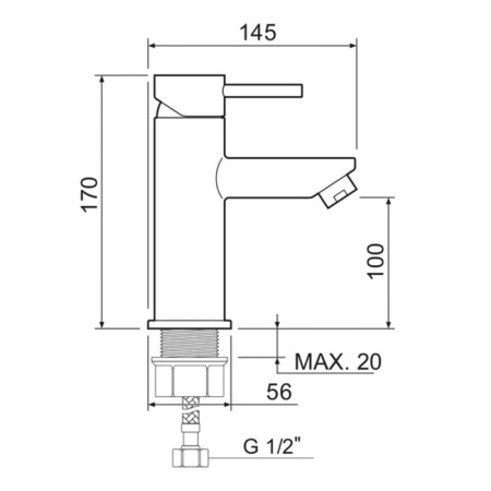 RMS SUS124-001F shell mixer, single-leaf, ceramic cartridge d = 35 mm, chrome-4