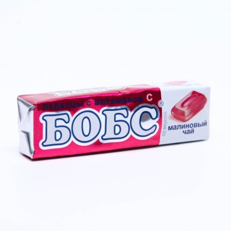 Bobs lollipops raspberry tea, vitamin C, in the package of 10 pcs.