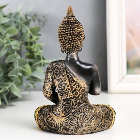 Polystone souvenir "Buddha in color toga with patterns. Sits" mix 10x6.2x15.5 cm-4