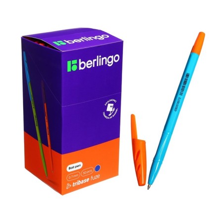 Ballpoint handle Berlingo Tribase Fuze, node 0.7 mm, blue ink, mix-10