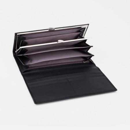 Women's wallet on magnets, black color-2
