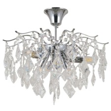 Люстра с хрусталём BenCrezo B21080/6CR+CL, 6х40Вт, E14, 41х47х47 см, цвет хром
