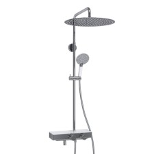 The shower system wasserkraft a113.117.058.ch Thermo, tropical shower, thermostat, chrome