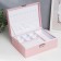 Casket to the leatherette for jewelry "Pink matte" 9x23x17 cm