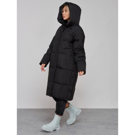 Coat insulated winter female, size 42, black color-6