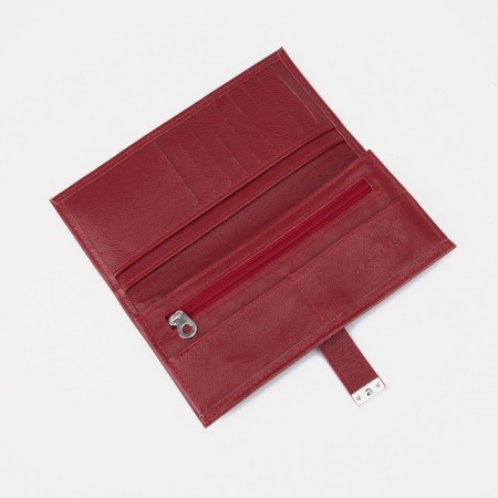 Women's wallet on the button, red color-2