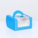 Box under the bento-port with a window, blue, 14 x 14 x 8 cm