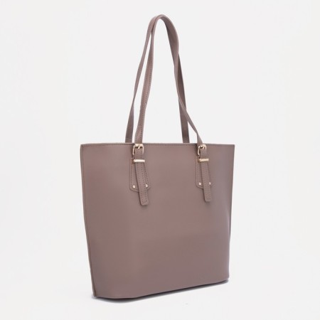 Zipper bag, external pocket, brown color-1