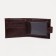 Men's purse on a button, for bills, for cards, for coins, brown color