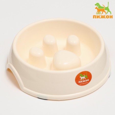 Pain for slow feeding "Paw", 22.5 x 23 x 6.5 cm, beige