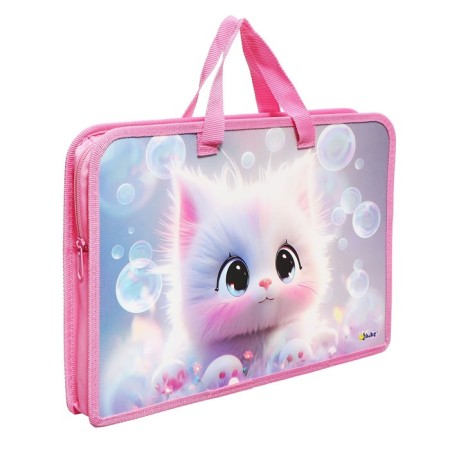 Folder with A4 handles, 340 x 245 x 45 mm, plastic, handle, ONICS PT-14 "cat anime"-1