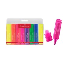 A set of textbooks of 8 colors 5.0 mm, Faber-Castell 46 Superfluorescent, in Case, 15462/15466200