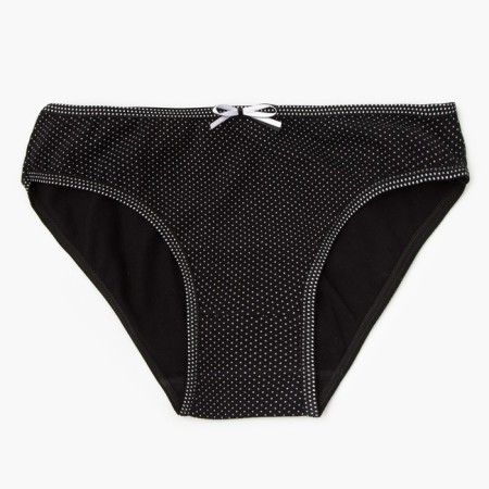 Panties female slips, black color in peas, size 46-48 (xl)