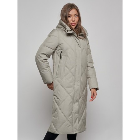 Coat insulated winter female, size 50, green color-9