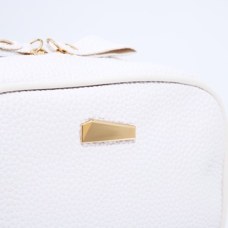 Bag Cross-Bodi with a zipper, white color-3