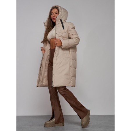 Coat insulated winter female, size 42, beige color-15