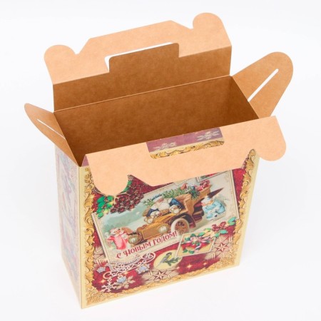 Gift box New Year's capital 17 x 7 x 25.5 cm-3