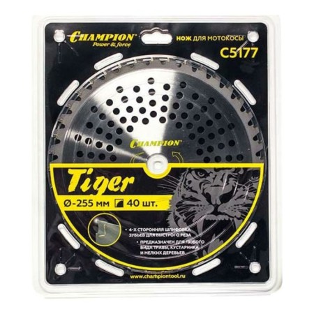 CHAMPION Tiger C5177 trimmer knife with hard alloy teeth, 40 teeth, 255x25.4 mm 107192-2