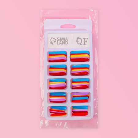 SolorFul overhead nails, 100 pcs, a ballerinal shape, in a container, multi -colored-4