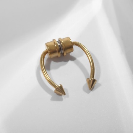 Nose piercing (fake for septum) with interchangeable nozzles, on magnet, l = 17 mm, color gold-2