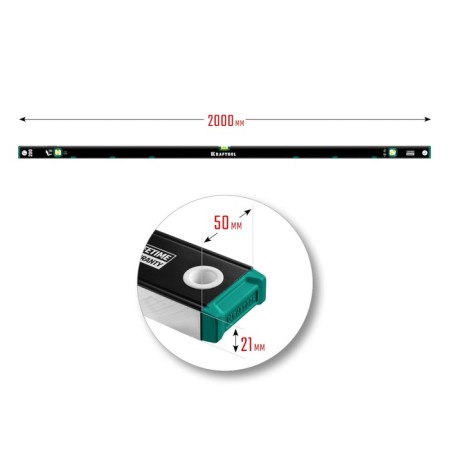 Magnetic level Kraftool 34785-200, enhanced profile, with a mirror eye, 2000 mm-9