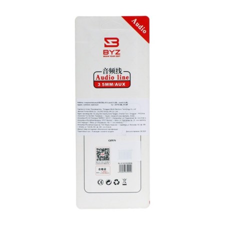 Audio BYZ BL-613, Jack 3.5 mm (M) -Jack 3.5 mm (M), 1m, red-2