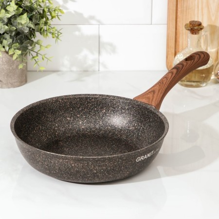 Granit Ultra Original pan, D = 24 cm, plastic handle, anti -stick coating, brown color