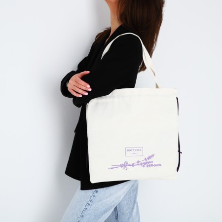 Textile bag, on the laces of Botanika, beige-8