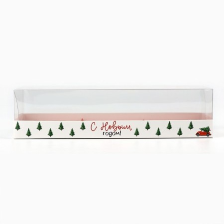 Box for Musser cakes “Happy New Year”, Christmas trees, 27 x 8.6 x 6.5 cm, New Year-3
