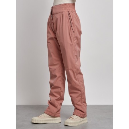 Warmed female trousers, size 50, color light brown-5