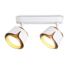 Спот настенно-потолочный поворотный со сменной лампой Ambrella light, Techno family, TN71229, 2хGX53, цвет белый, золото