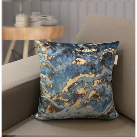 Pillowcase "marble", size 45x45 cm, blue color