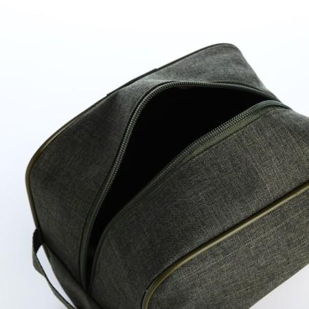 Cosmetic bag with lightning, khaki color-2
