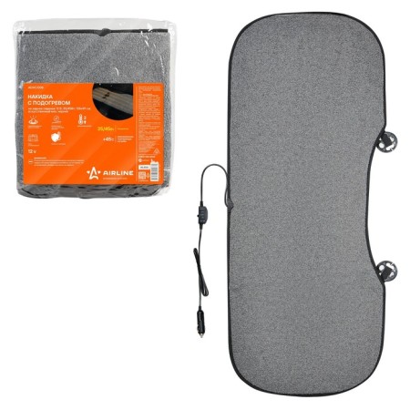 Pack with heated in the rear seat AIRLINE, 12 V, 35/45W, 128x49 cm, gray