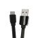 Type -C cable - usb, 2.4 a, 1 m, charging + data transfer, flat, package, black